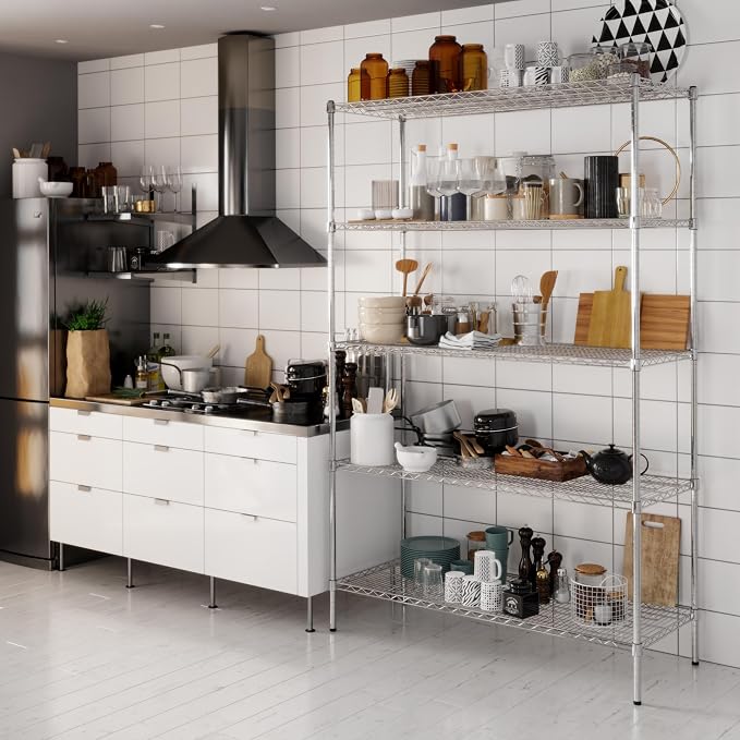 21" Deep x 54" Wide x 86" Height Wire Shelving Kit | 5-Tier | NSF Commercial - Image 8