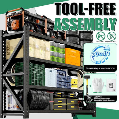 4-Tier Heavy Duty Garage Shelving, Industrial Shelving - Image 7