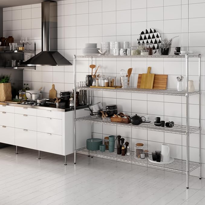 18" Deep x 72" Wide x 64" Height Wire Shelving Kit | 4-Tier | NSF Commercial - Image 6