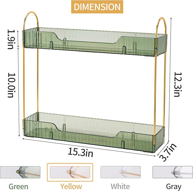 YCIA&DONE 2 Tiers Narrow Vanity Makeup Organizer, Bathroom Organizers - Image 4