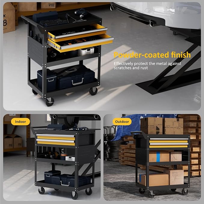 5-Tier Rolling Tool Cart on Wheels, Tool Storage Organizer - Image 6