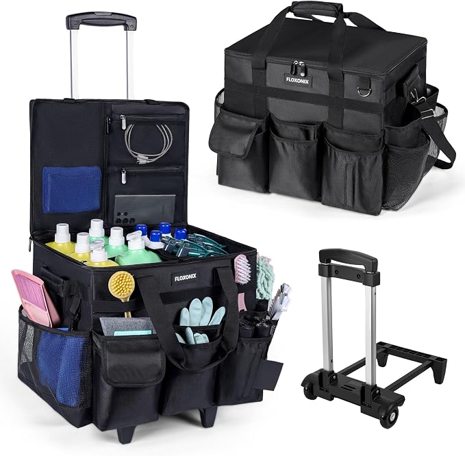 Large Rolling Cleaning Caddy Bag by Unknown