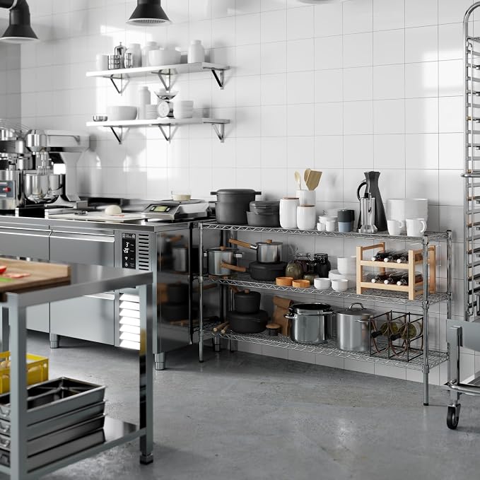14" Deep x 60" Wide x 34" Height Wire Shelving Kit | 3-Tier | NSF Commercial - Image 8