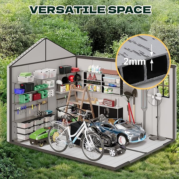 8 x 10 FT Plastic Outdoor Storage Shed - Image 4