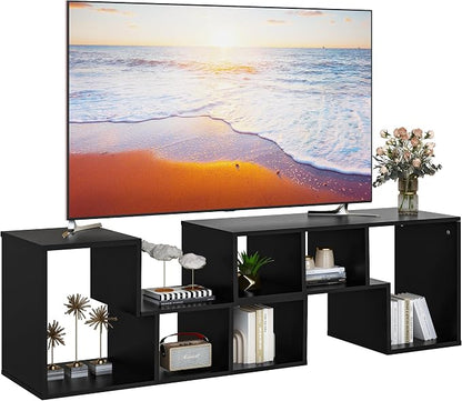 Recaceik Cube Bookshelf 2 Shelf Bookcase L-Shaped TV Console Stand Modern - Image 8