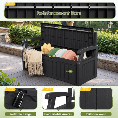 Greesum 80 Gallon Storage Bench Outdoor Deck Box - Image 4