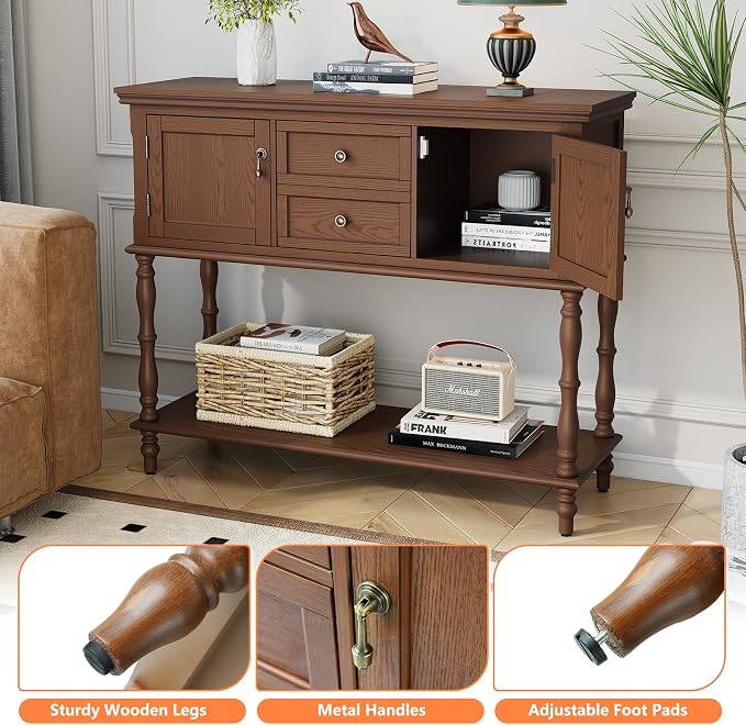 ARTPOWER Console Table for Entryway, Retro Wooden Table - Image 7