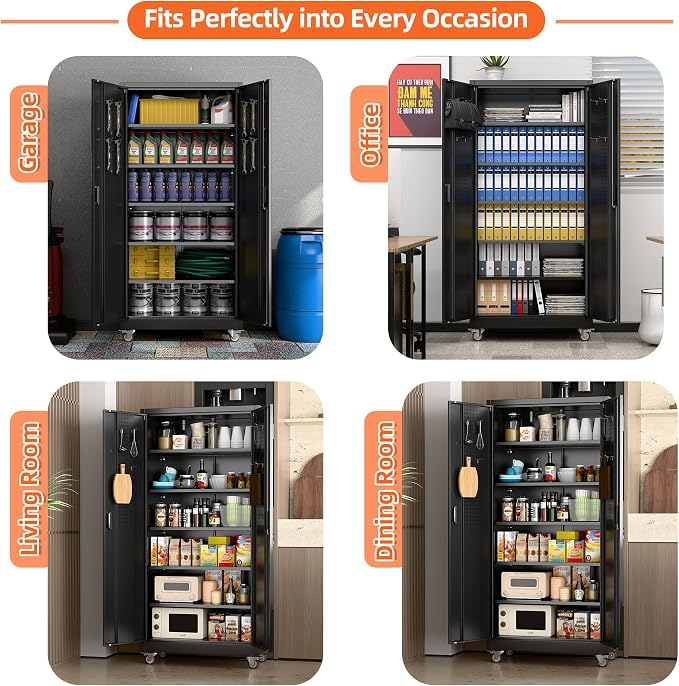 Aobabo 71" H×34" W×18" D Garage Storage Cabinet - Image 4