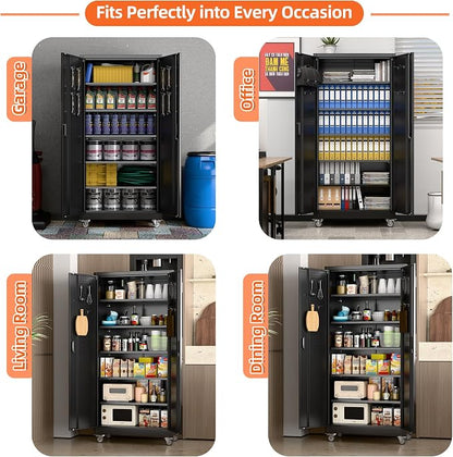 Aobabo 71" H×34" W×18" D Garage Storage Cabinet - Image 4