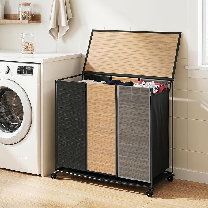 Giantex Laundry Hamper Sorter 3 Section - Image 2