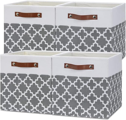 Temary 12x12x12 Fabric Storage Bins 4 Pack by TEMARY