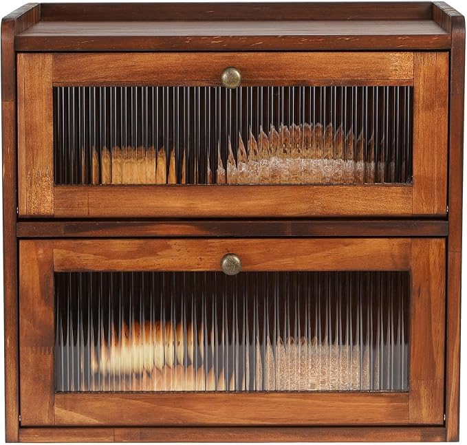 Sunhoo Bread Box for Kitchen Countertop Wooden Bread Storage Container Bin 2 by Sunhoo