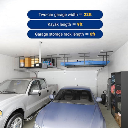 FLEXIMOUNTS 3x8 Overhead Garage Ceiling Storage Rack, Adjustable Garage - Image 4