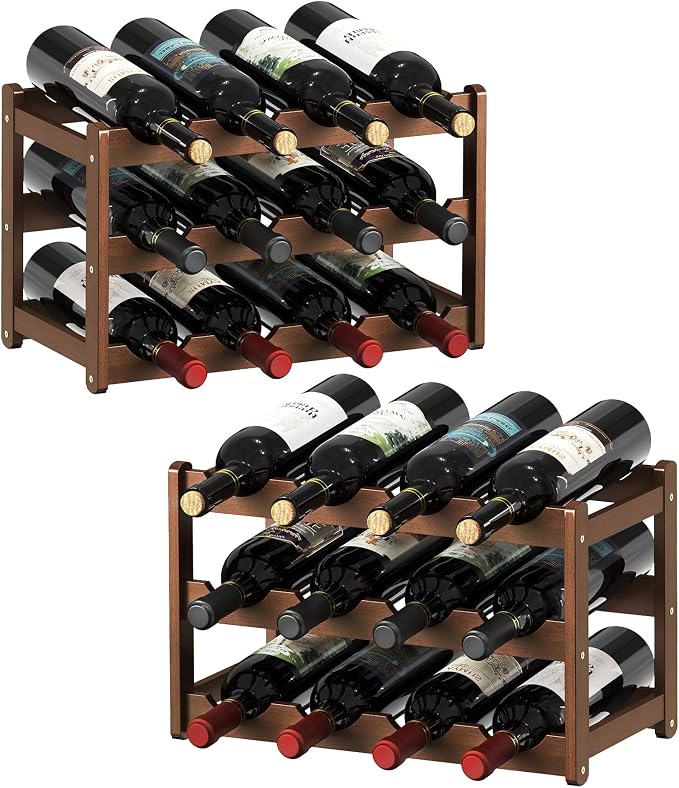 Wine Rack Bamboo Wine Racks Countertop, Sturdy Wine Rack by CAMOAT