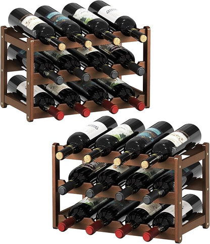 Wine Rack Bamboo Wine Racks Countertop, Sturdy Wine Rack by CAMOAT
