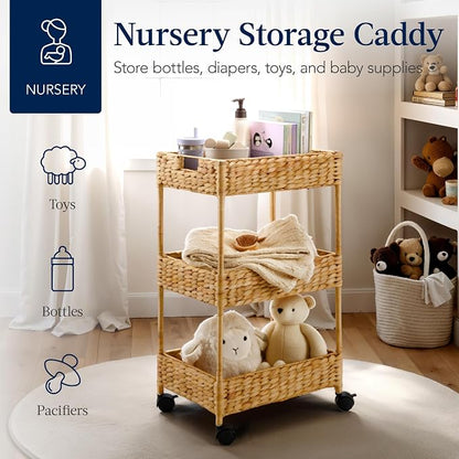 Best Choice Products 3-Tier Water Hyacinth Rolling Nursery Caddy w/Wheels - Image 4