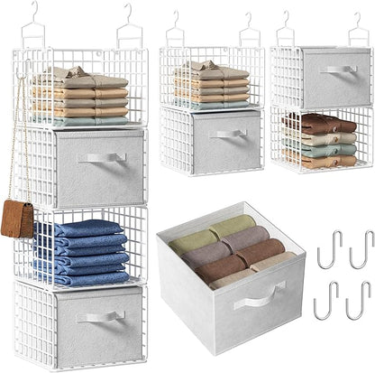 Hanging Closet Organizer with Drawers, 4 Tier Metal Closet Organizers and by Orapoke