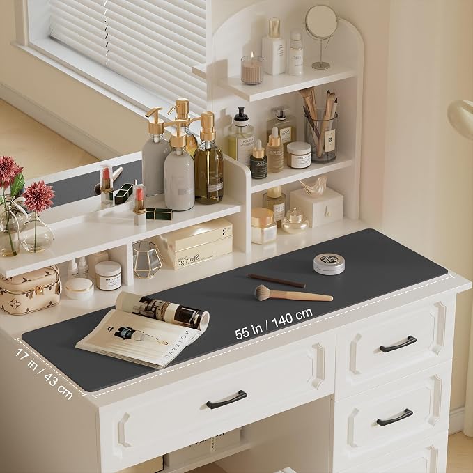 Aothia Leather Desk Pad Protector, Office Desk Mat, Large Mouse Pad, Laptop - Image 3