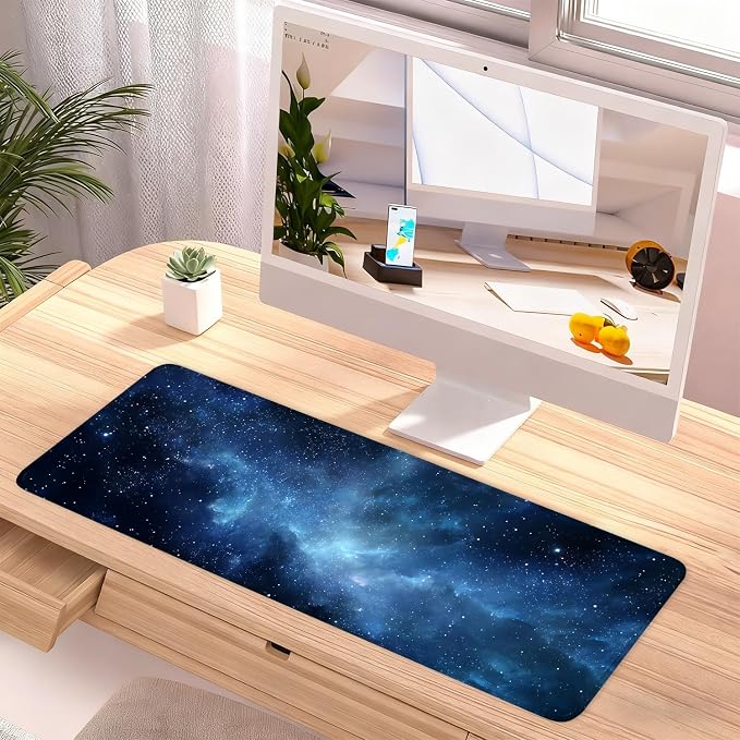 Galaxy Mouse Pad – Large Extended Desk Mat 31.5 x 11.8 in– Deep Space Nebula - Image 2