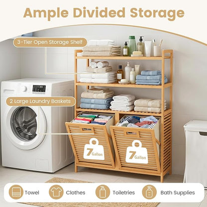 Giantex Double Tilt Out Laundry Hamper - Image 5