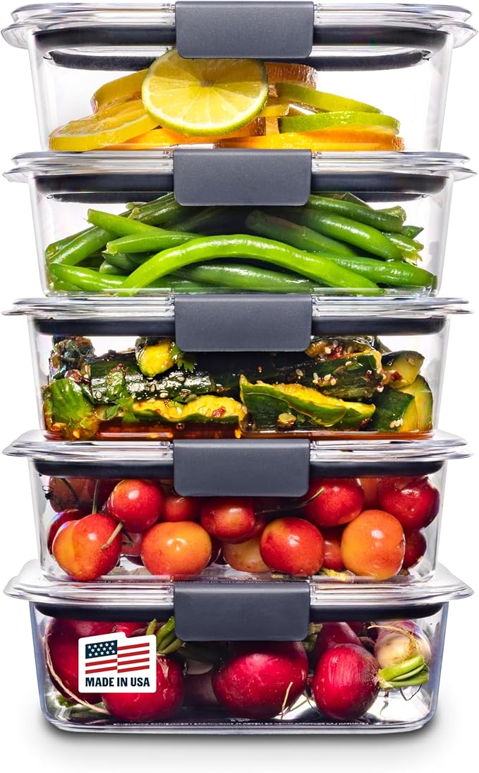 Rubbermaid Brilliance Food Storage Containers BPA Free Airtight Lids Ideal by Rubbermaid