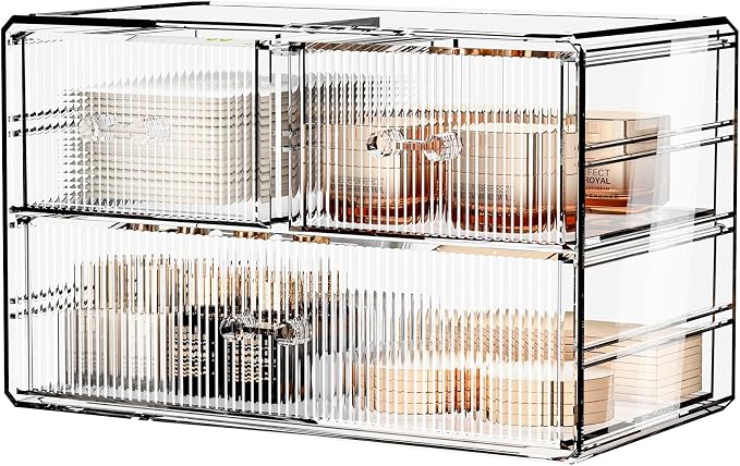 ZHIAI Stackable Storage Drawers, Acrylic Bathroom Counter Organizer Clear by ZHIAI