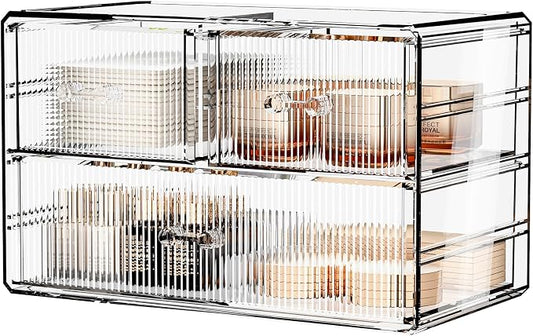 ZHIAI Stackable Storage Drawers, Acrylic Bathroom Counter Organizer Clear by ZHIAI