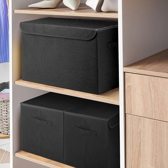 Large 17" 42 Quarts Collapsible Stackable Storage Bins - Image 7