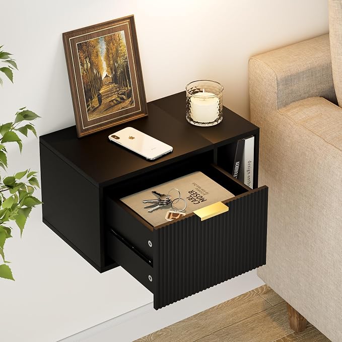 Masupu Floating Nightstand, Wall Mounted Floating Bedside Table - Image 9