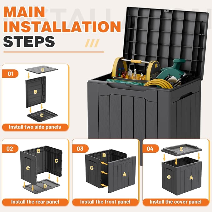 32 Gallon Deck Box Outdoor Indoor Waterproof Storage Box - Image 8