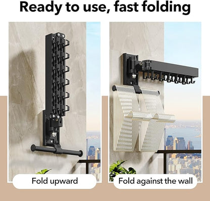 HEILAIYI Wall Mounted Clothes Hanger, Clothes Drying Rack, Laundry Drying Rack - Image 2