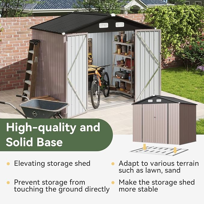 Aoxun 8'x6' Outdoor Storage Shed - Image 4