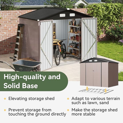 Aoxun 8'x6' Outdoor Storage Shed - Image 4