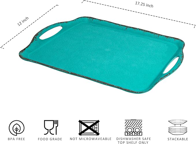 LEHAHA Large Farmhouse Melamine Serving Platters, Serving Tray - Image 6