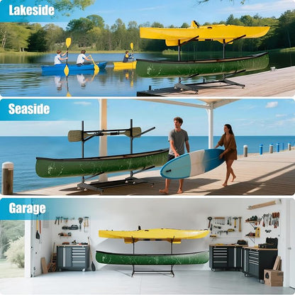 Kayak Storage Rack, Freestanding Outdoor Canoe Rack, Reinforced, and Enhanced - Image 8