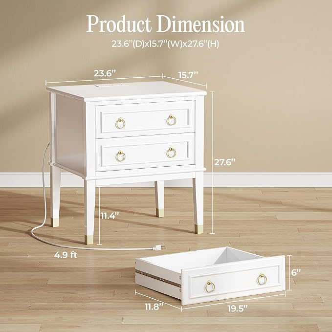 Huuger 27.6 Inch Tall Nightstand - Image 2