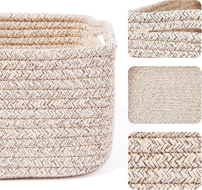 Small Storage Baskets for Organizing | Closet Organizer Bins | Shelf Toy Basket - Image 2