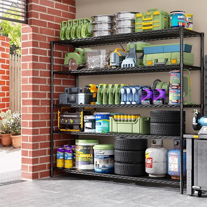 Storage Shelves Heavy Duty, 5-Tier Adjustable Metal Industrial Utility Shelf - Image 2