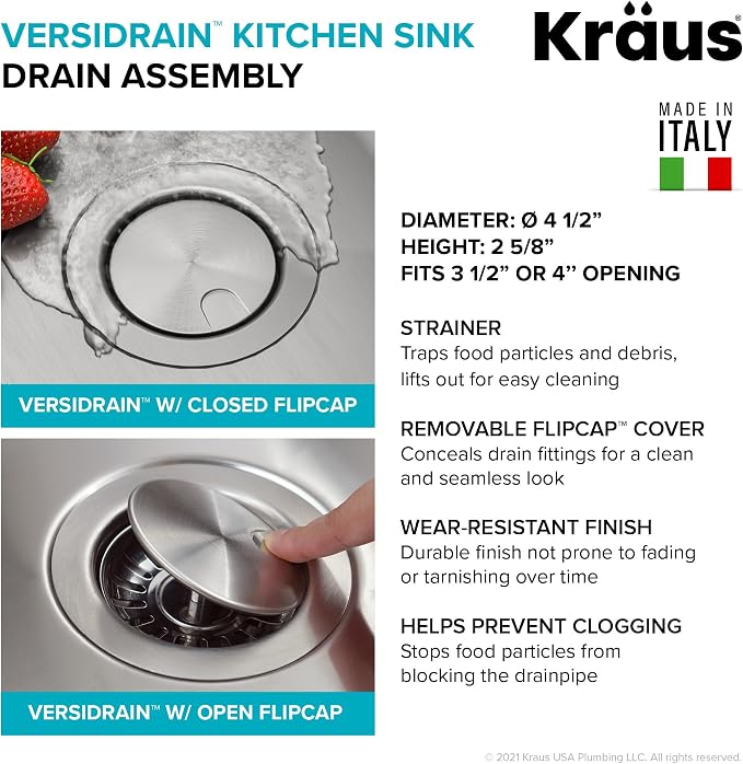 KRAUS Dex 33-inch Undermount 16 Gauge Stainless Steel Double Bowl Kitchen Sink - Image 3