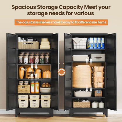Yizosh Metal Pantry Cabinet, - Image 4