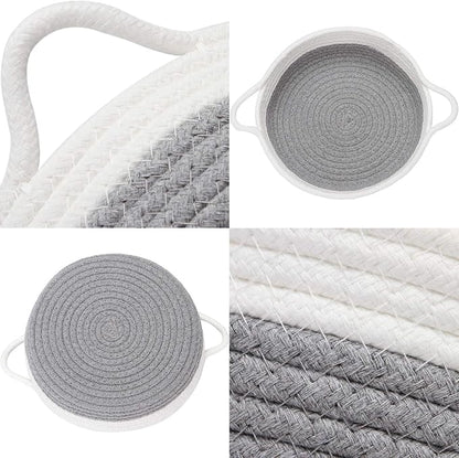 Sea Team 2-Pack Cotton Rope Baskets, 10 x 3 Inches Small Woven Storage Basket - Image 4