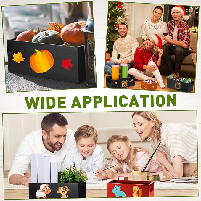 Set of 6 Wood Storage Boxes - Image 5