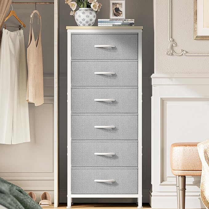 Huuger Tall Dresser for Bedroom, Stable 6 Drawer Dresser by Huuger
