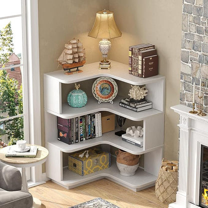 Armocity Corner Book Shelf, 4-Shelf L Shaped Corner Bookshelf - Image 2