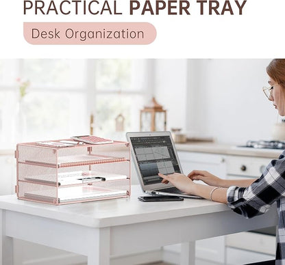 DALTACK 3 Tier Letter Tray Paper Organizer - Image 5