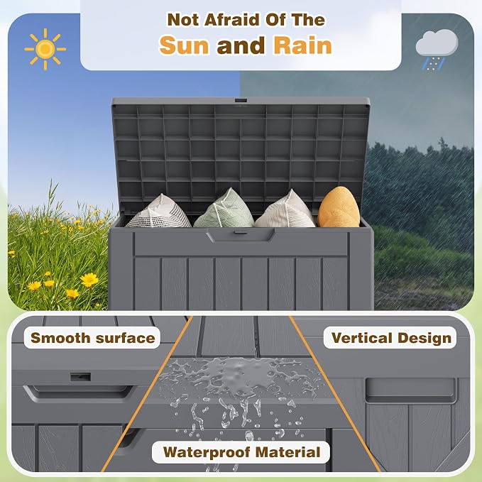 Flamaker Resin Deck Box 40 Gallon Waterproof Outdoor Storage Box | Indoor - Image 5