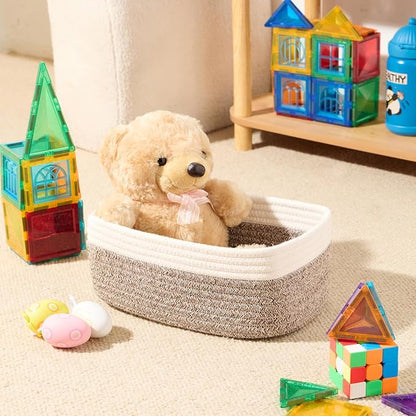Small Storage Baskets for Organizing | Closet Organizer Bins | Shelf Toy Basket - Image 4