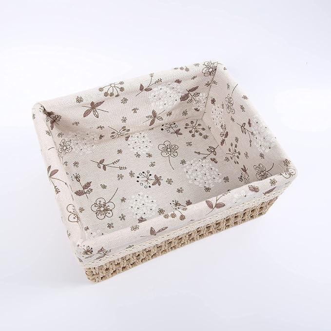YRMT Storage Baskets Set of 3, Decorative Paper Rope Woven storage Baskets - Image 3