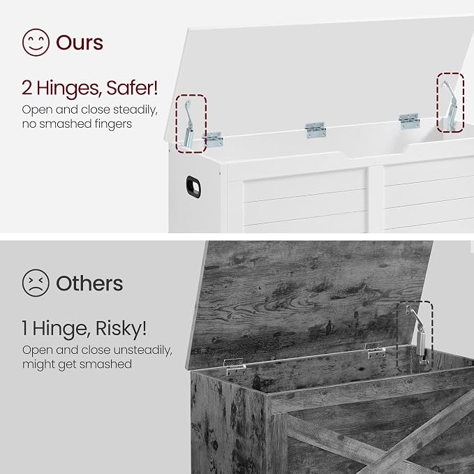 VASAGLE Storage Chest, Storage Bench - Image 4