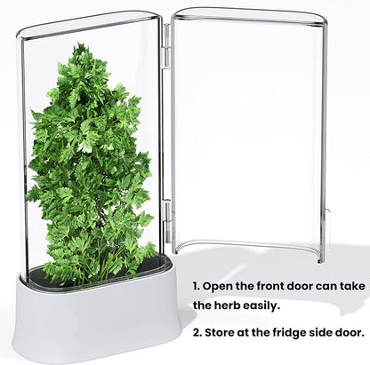 vacane Herb Keeper for Refrigerator, Fresh Herb Saver Herb Storage Containers - Image 5